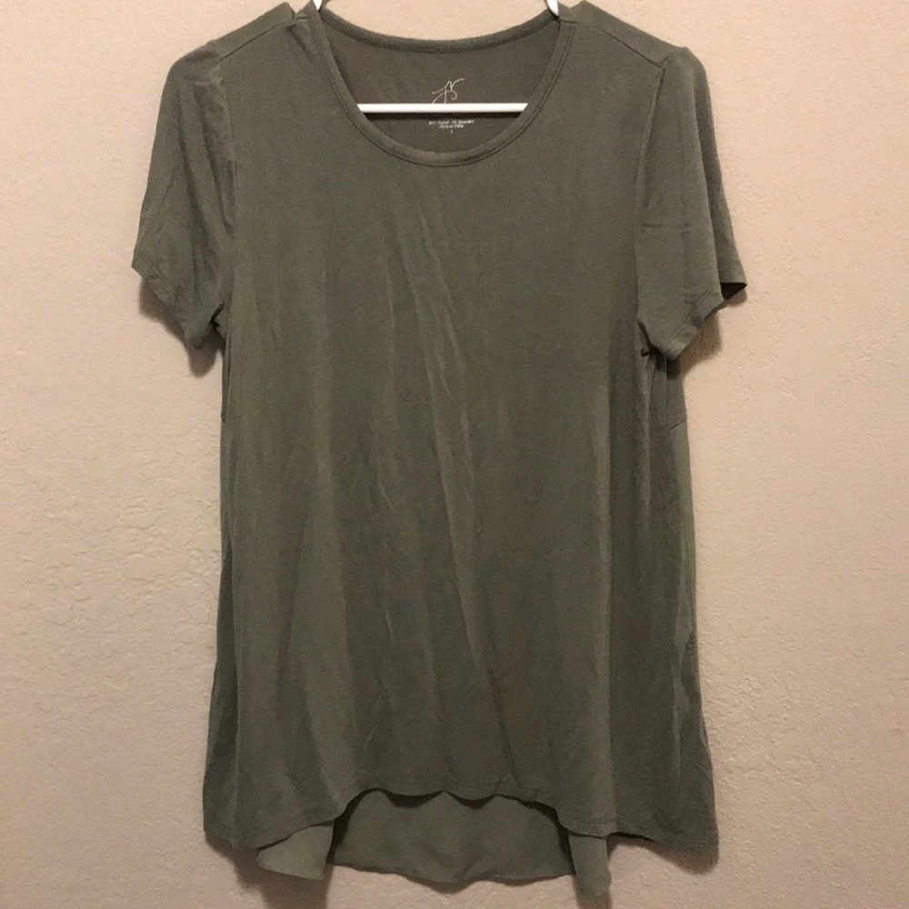 Joan Vass Tee in Army/Olive Green